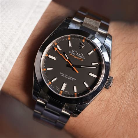 rolex milgauss titanium black|rolex milgauss black dial price.